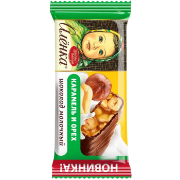 Шоколад Аленка с начинкой карамель и орех 25 гр